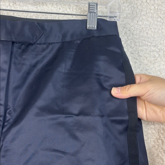 NWOT Ter Et Bantine Women Navy Satin High Waist Wide Leg Cropped Pants Size US 6 - Picture 6 of 12